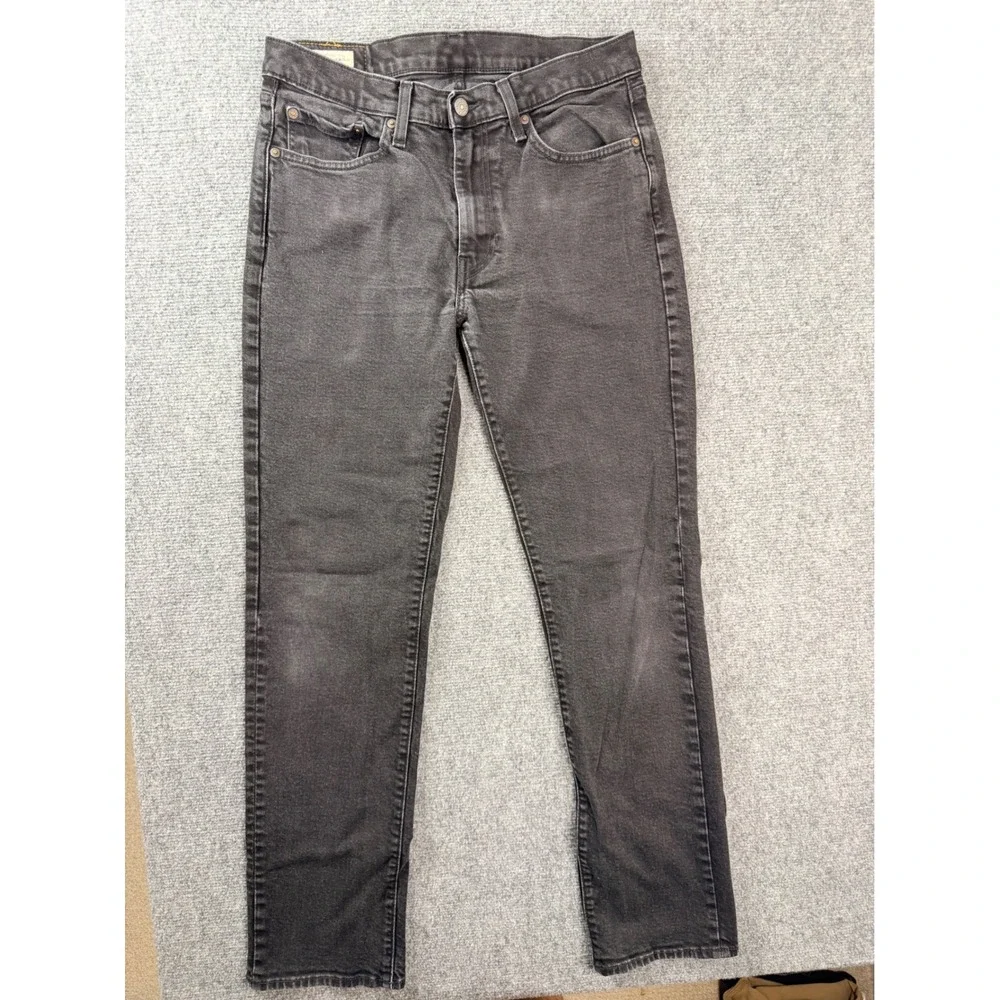 Levis 514 Slim Straight Jeans Mens 32x34 Black Denim Faded Y2K Big E Premium